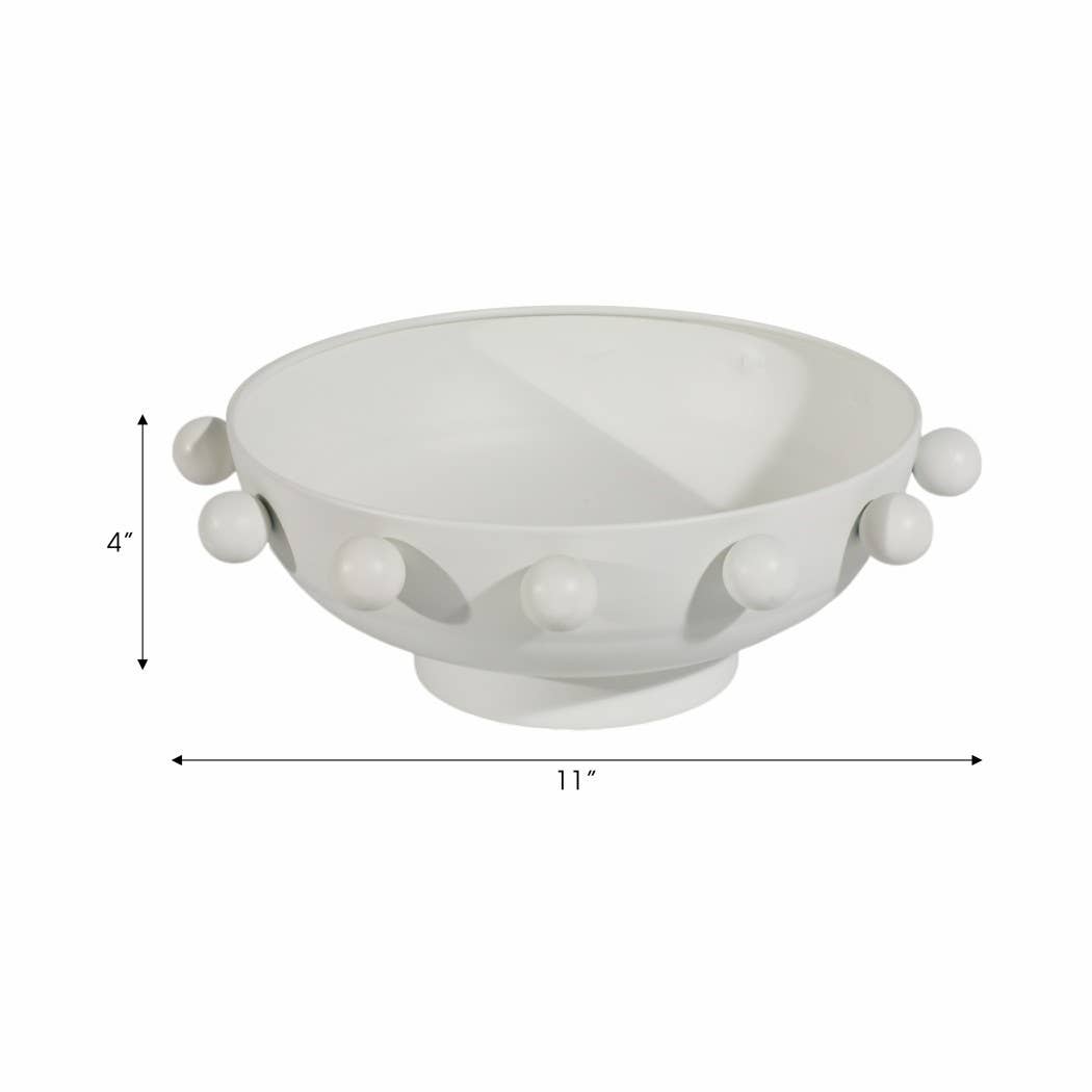 Decorative Bowl - White Iron Hobnail