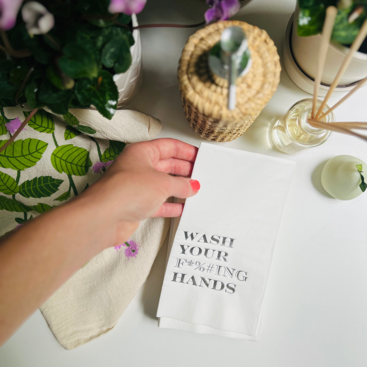 Wash Your F*%#ING Hands Paper Guest Towels