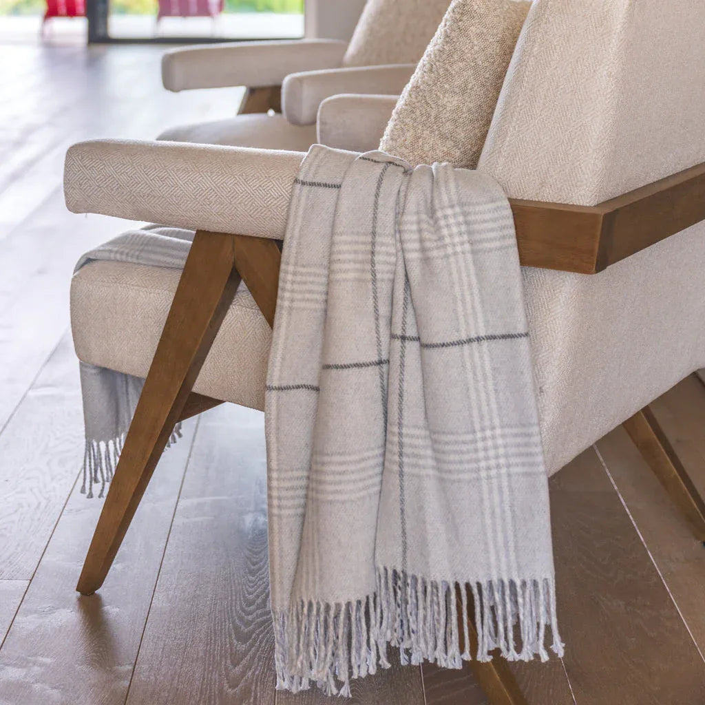 Windowpane Plaid Throw Throws