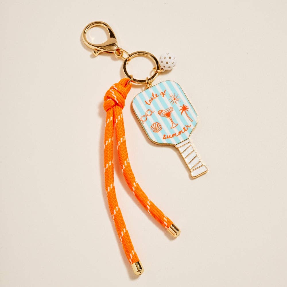 Pickleball Paddle Bag Charm Keychain