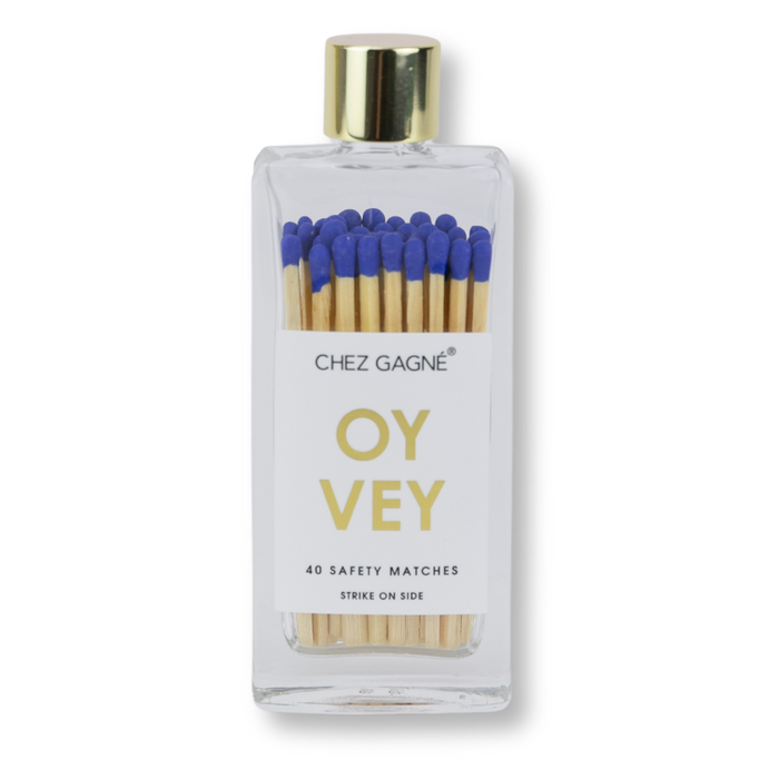 Oy Vey - Glass Bottle Safety Matches - Royal Blue
