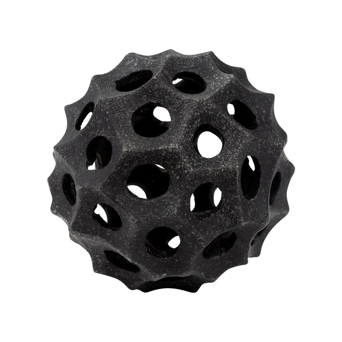 Henley Sphere -Polyresin Quartz Sand Black Decor