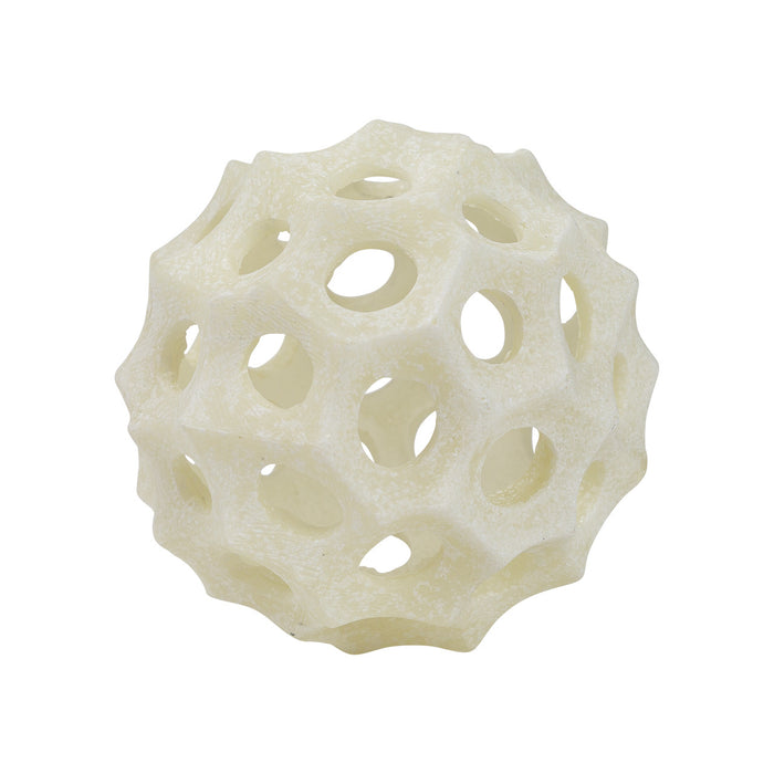 Henley Sphere -Polyresin Quartz Sand White Decor