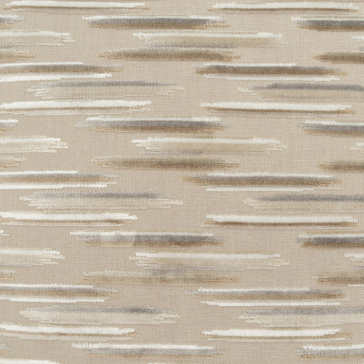 Textured fabric pattern with horizontal stripes in beige, brown, and white.