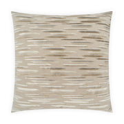 Beige and brown patterned pillow on a white background