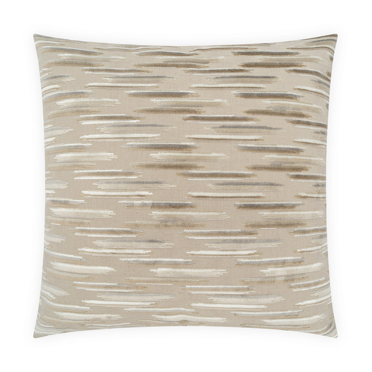 Beige and brown patterned pillow on a white background