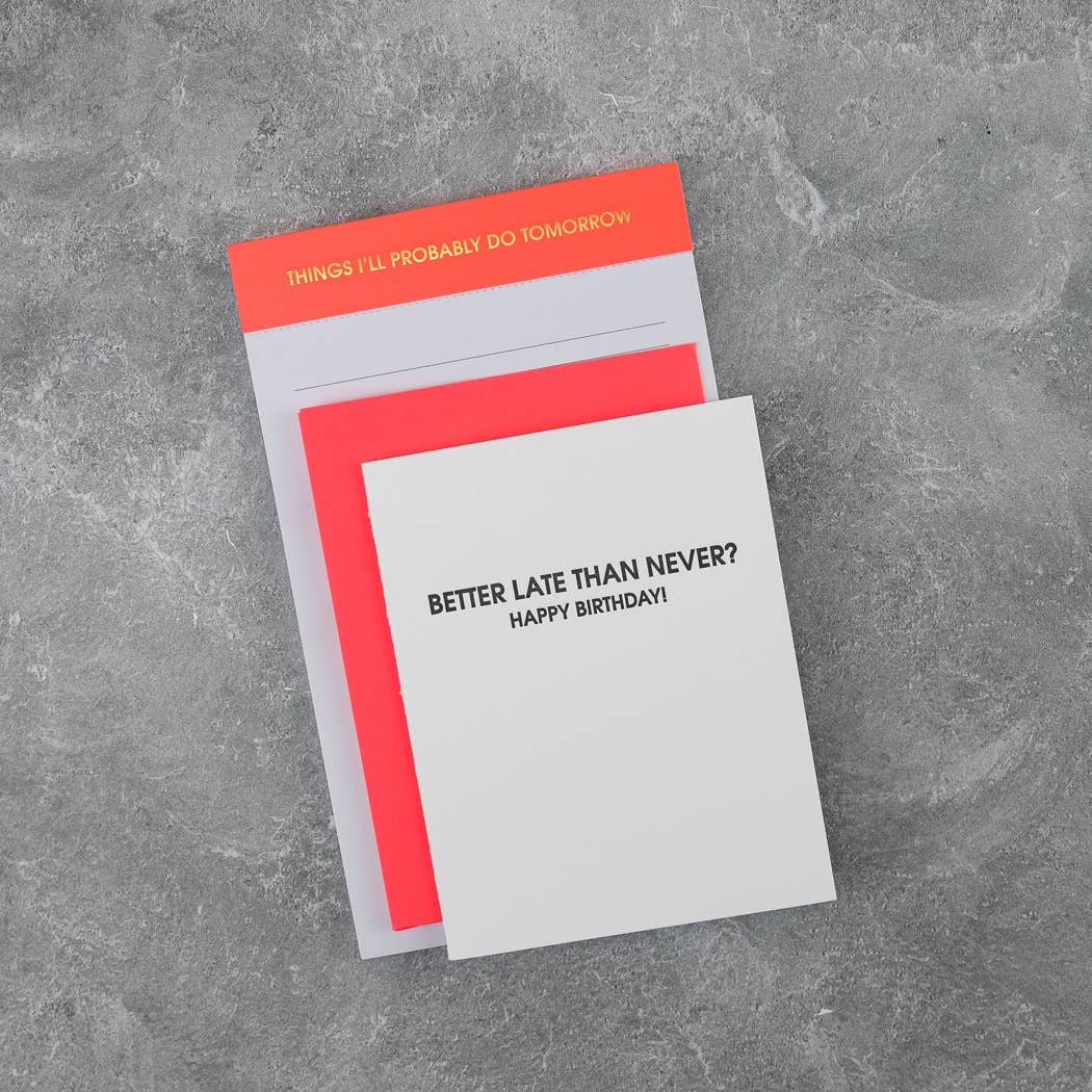 Things I'll Probably Do Tomorrow - Lined Notepad - Neon Orange - 65 perforated pages - 5x8 Notepads