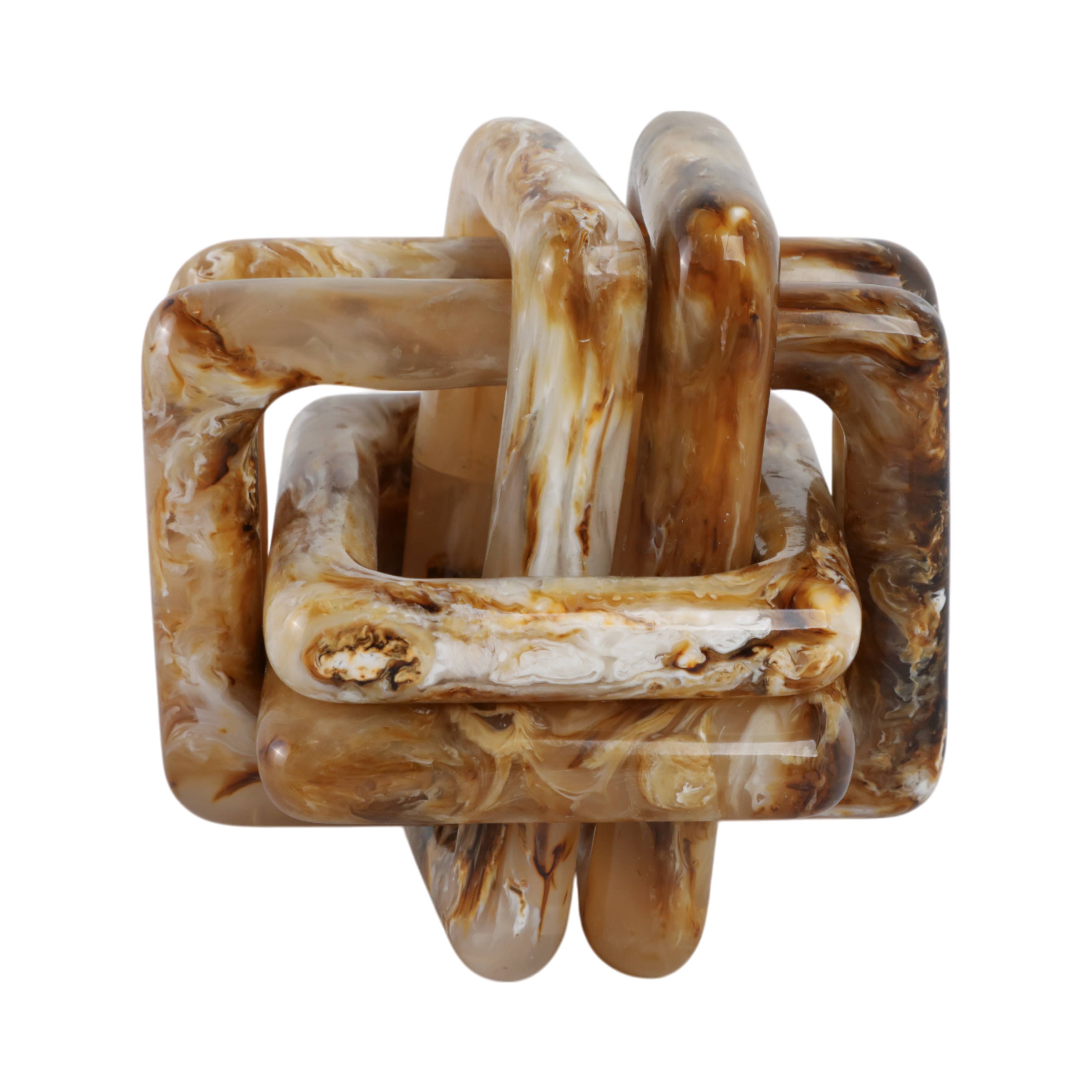 Resin Marbled Knot Sculpture