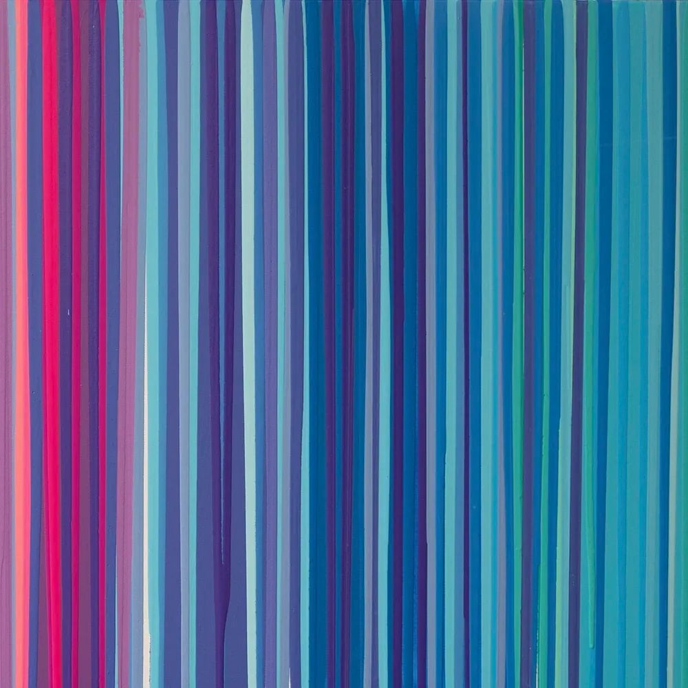 Striped Acrylic Ahava Sculpture Blue Jeans Art