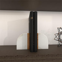 Marble & Wood Bookends