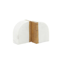 Marble & Wood Bookends