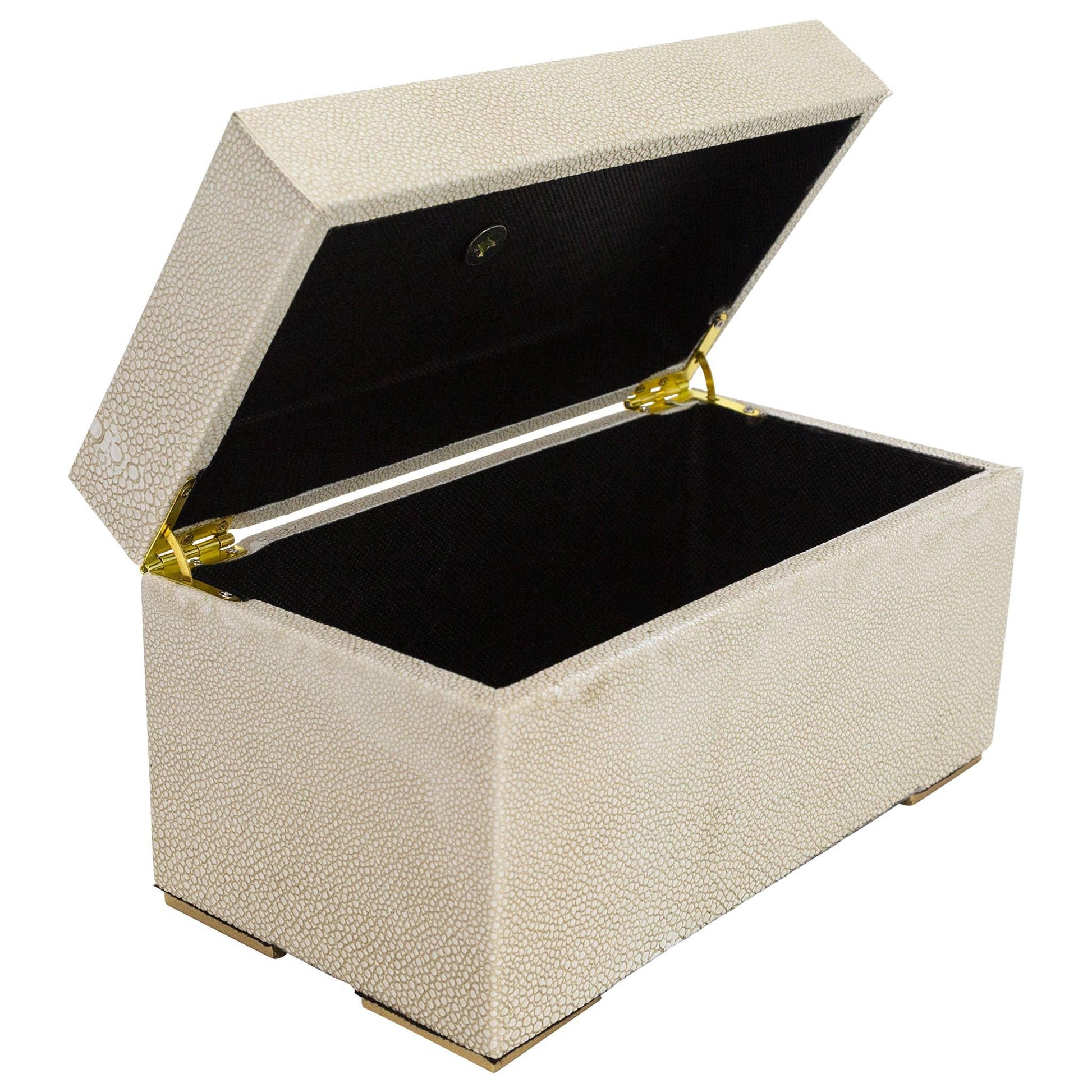 Berkley Beige Shagreen Leather Boxes Decorative Boxes
