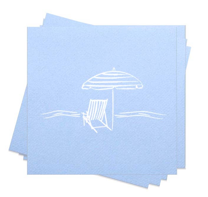 Cloth-Like Summer Napkin Packs Beach Scene Cocktail Napkins