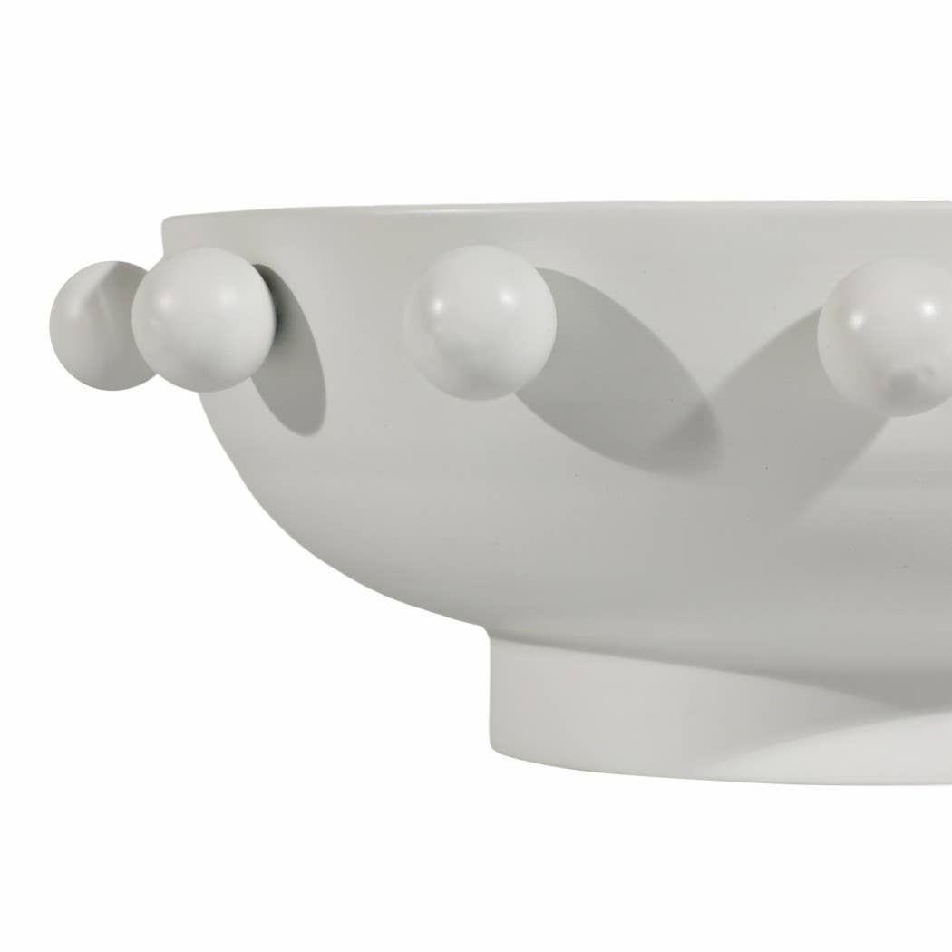 Decorative Bowl - White Iron Hobnail