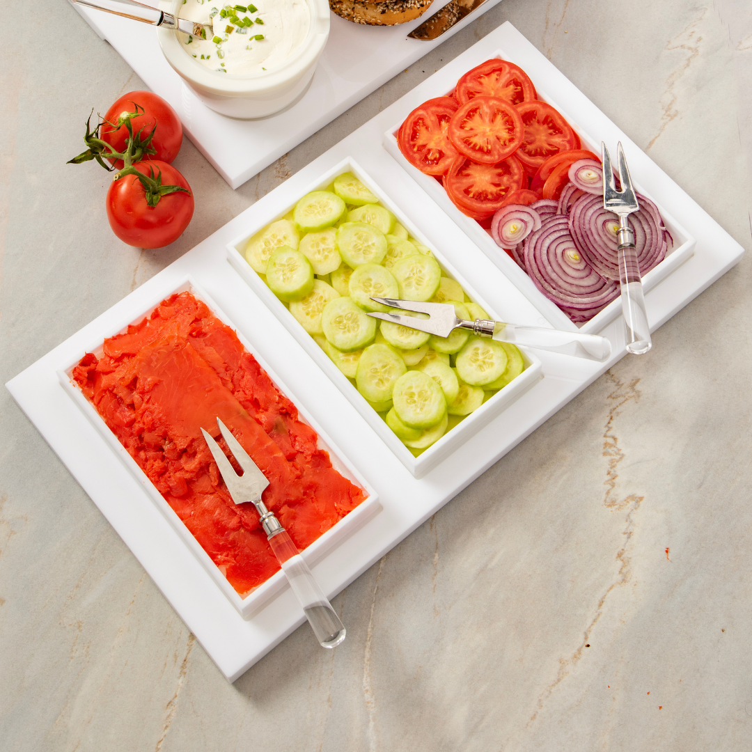 Acrylic Brunch Board with Trays & Pokers