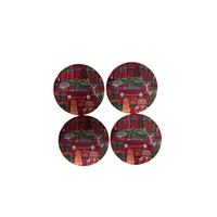 Ultimate Christmas Plaid Pebble Coasters S/4 Home Decor