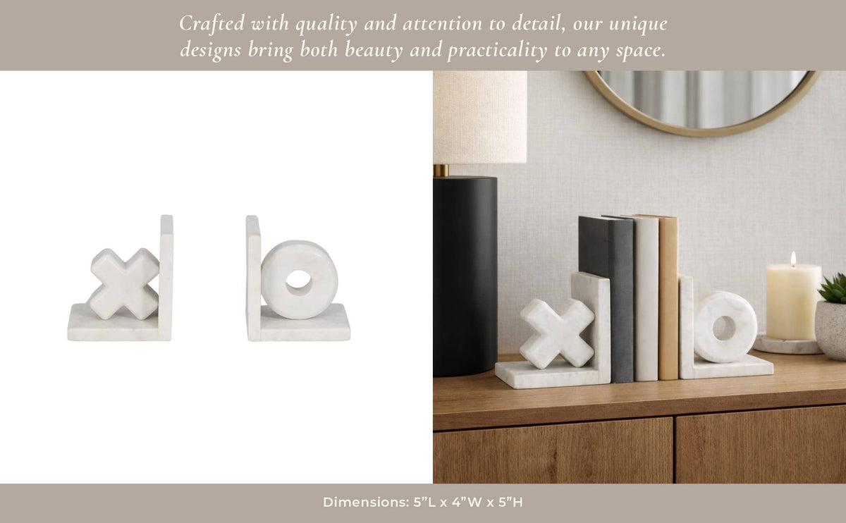 X & O Bookends S/2