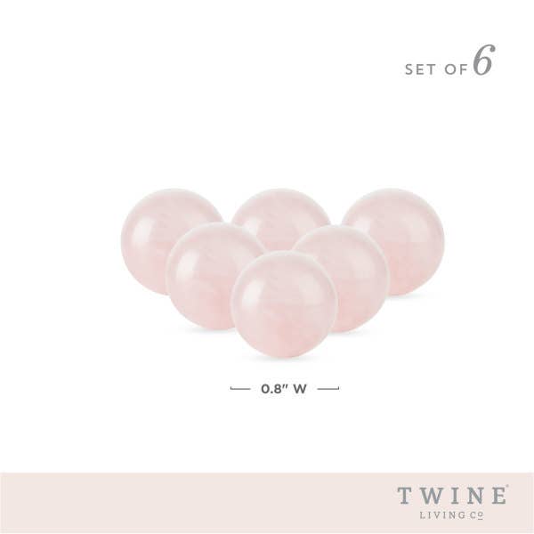 Rose Quartz Wine Chilling Gems Set of 6