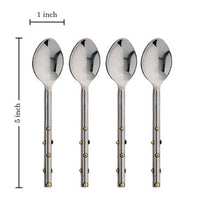 SS & Gold Dot Spoons-Piece Set