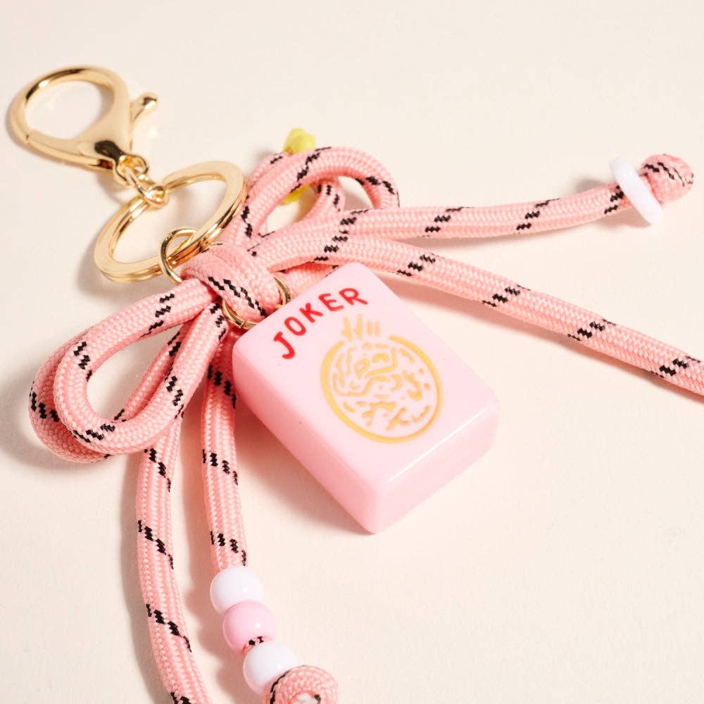 Mahjong Joker Tile Cord Keychain Bag Charm
