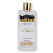In Case of Shitshow - Glass Bottle Safety Matches - Black Matchboxes & Lighters