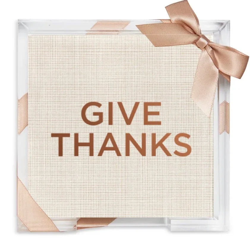 Thanksgiving Acrylic Cocktail Napkin Hostess Set Give Thanks Cocktail Napkins