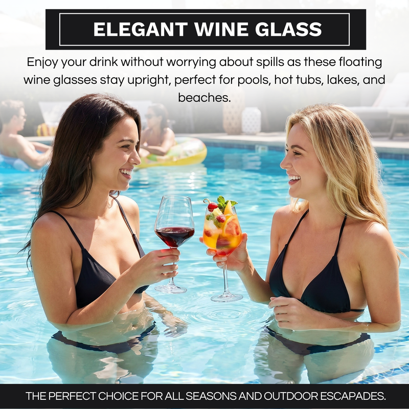 Floating Stemmed Wine Glasses S/4