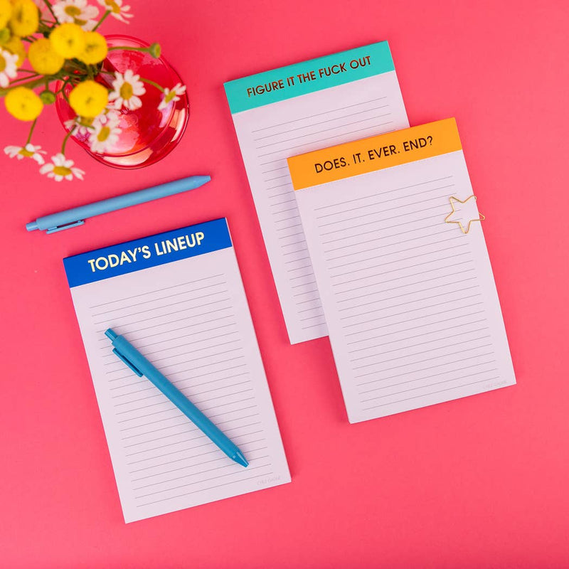 Does It Ever End? - Lined Notepad - Bright Tangerine - 65 perforated pages - 5x8