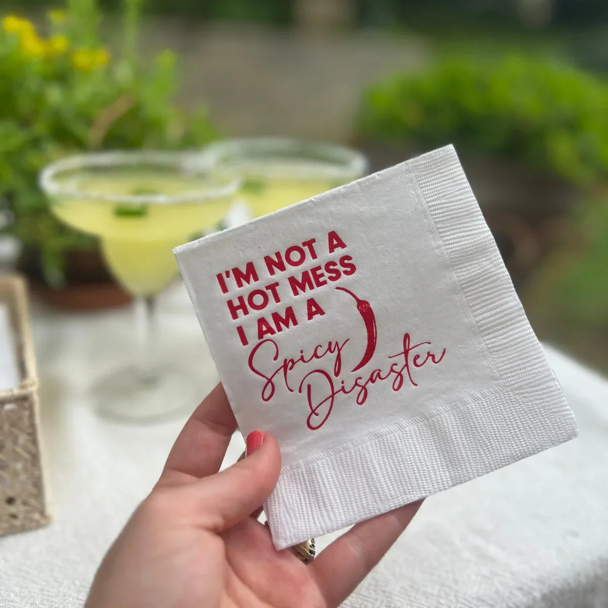 I'm Not A Hot Mess, I Am A Spicy Disaster Cocktail Paper Napkins Cocktail Napkins
