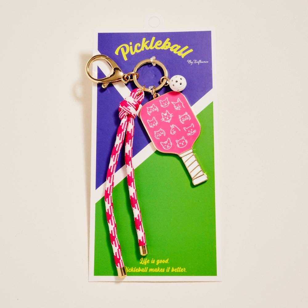 Pickleball Paddle Bag Charm Keychain