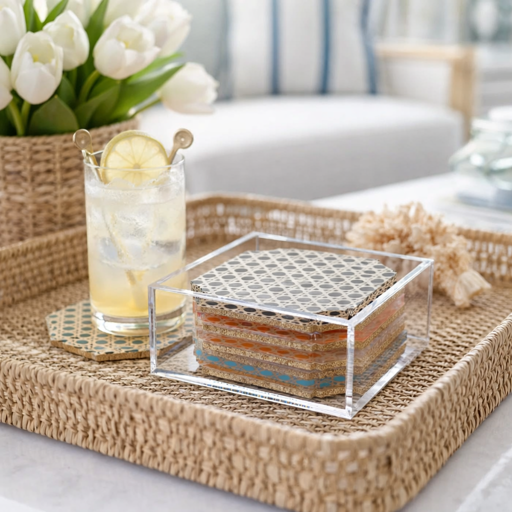 Rattan Coaster Set S/4