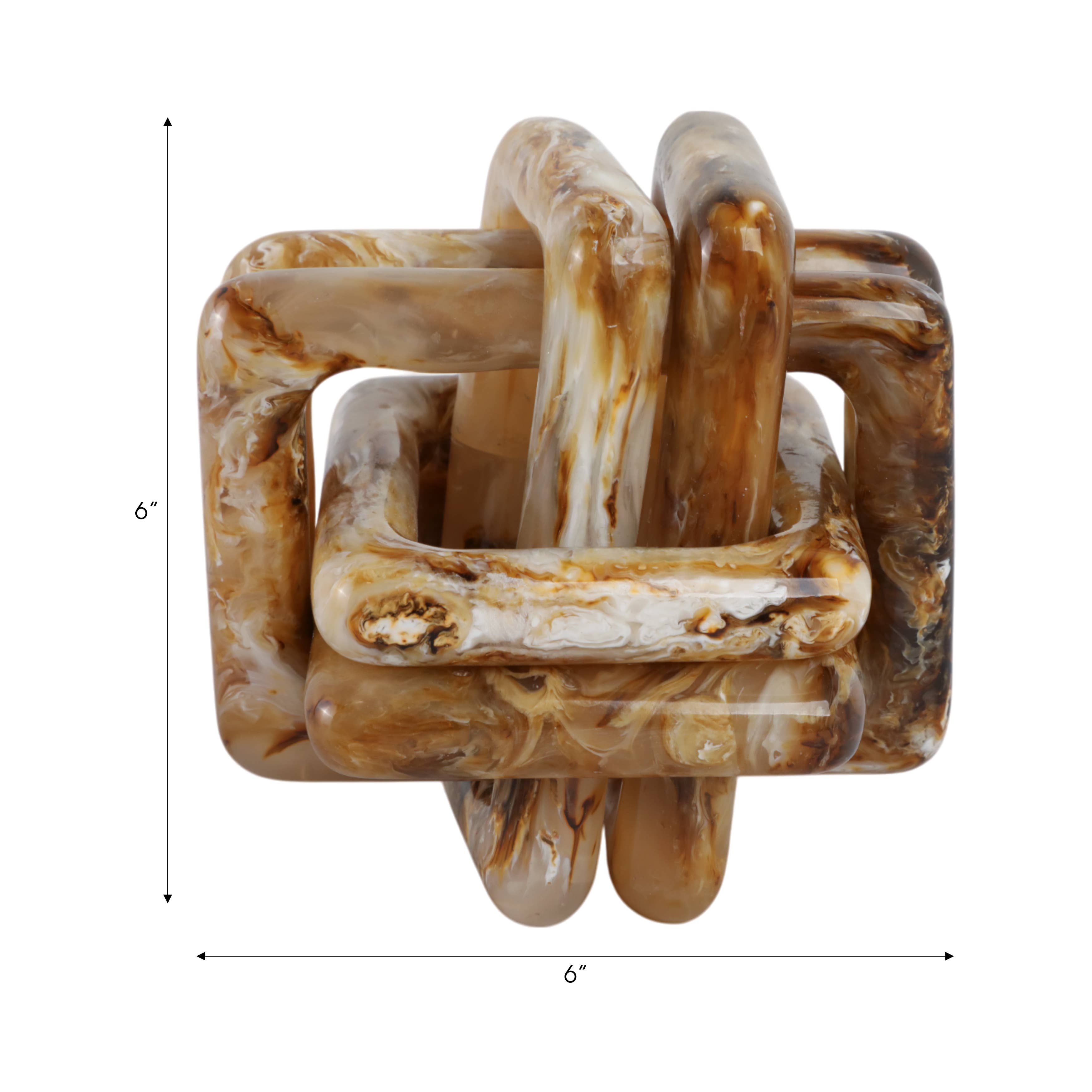 Resin Marbled Knot Sculpture