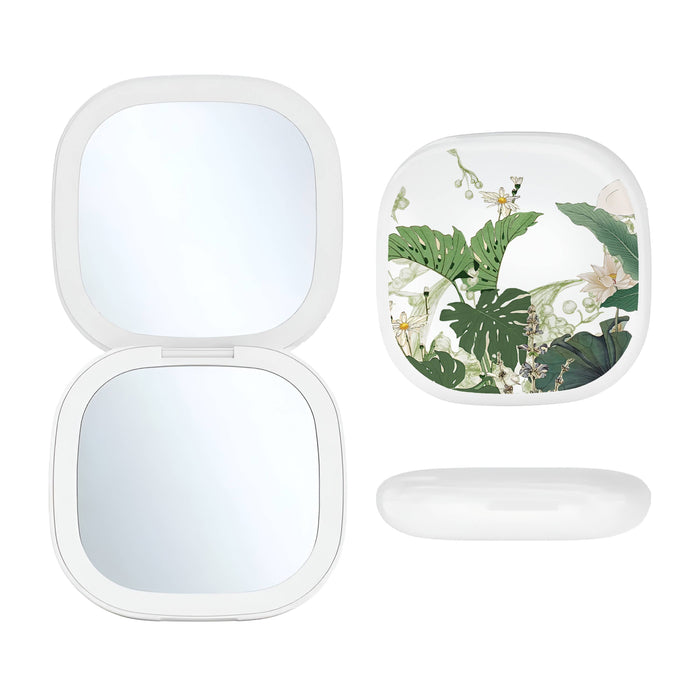 LED Compact Mirror - Green Flora