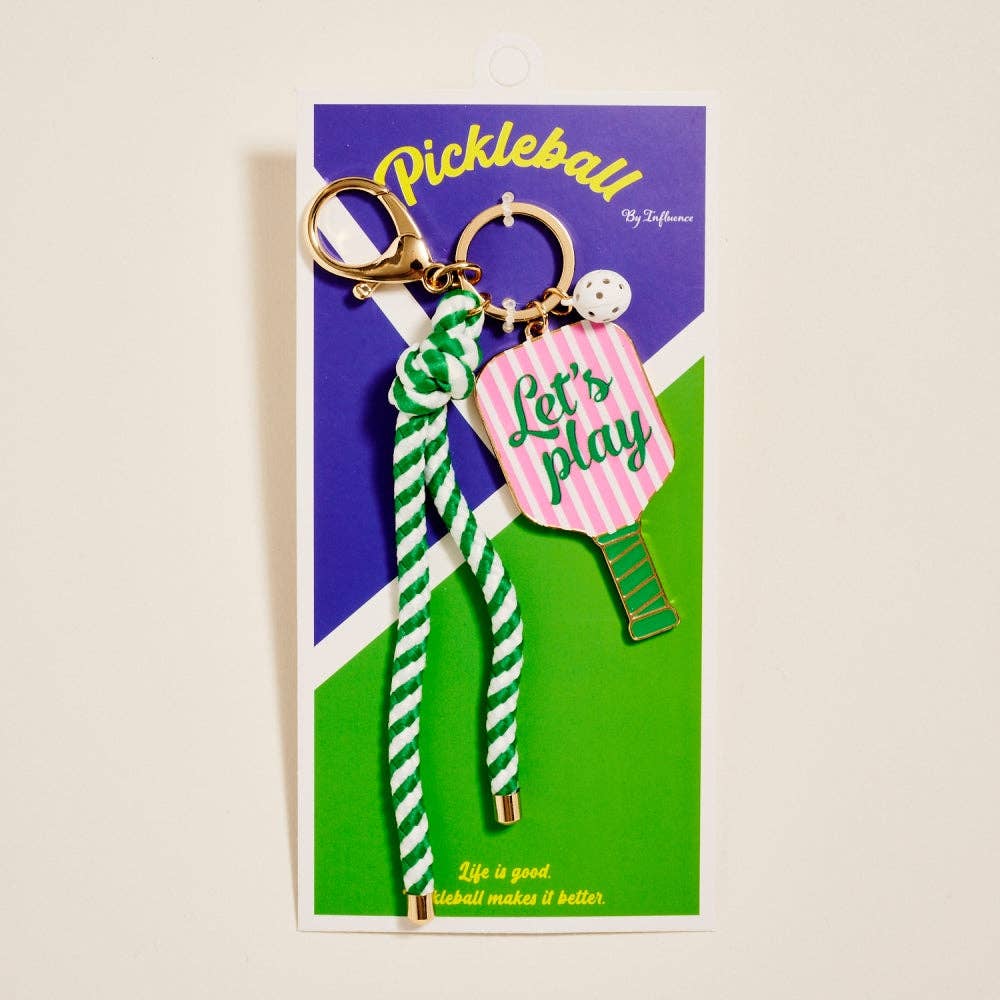 Pickleball Paddle Bag Charm Keychain