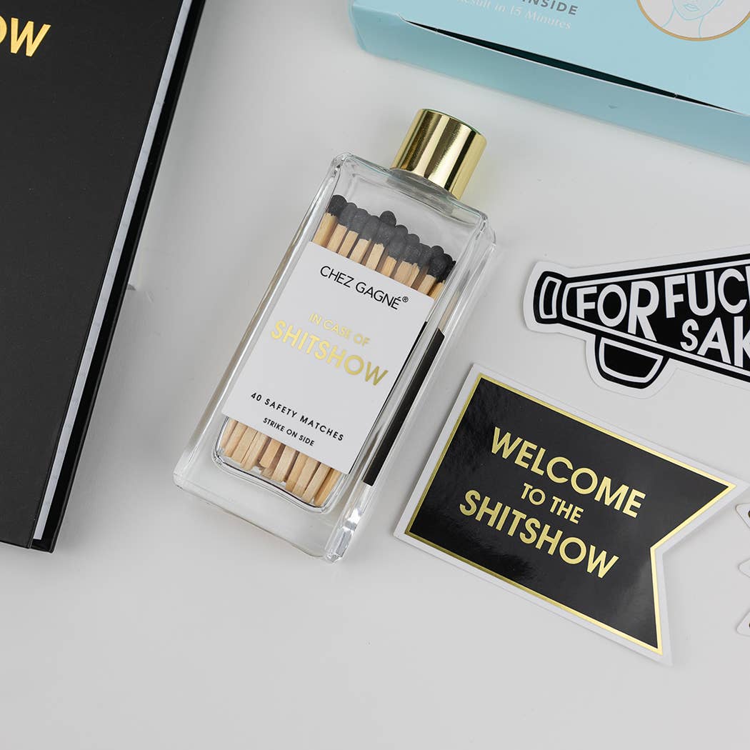 In Case of Shitshow - Glass Bottle Safety Matches - Black