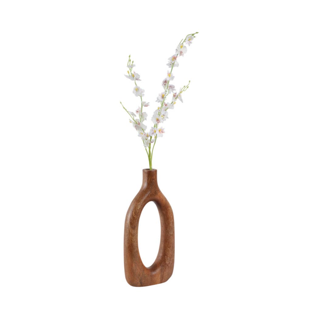 Tall Brown Wood Oval Open Cut-Out