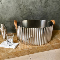 Large SS Polished Beverage Tub w/ Leather Handles