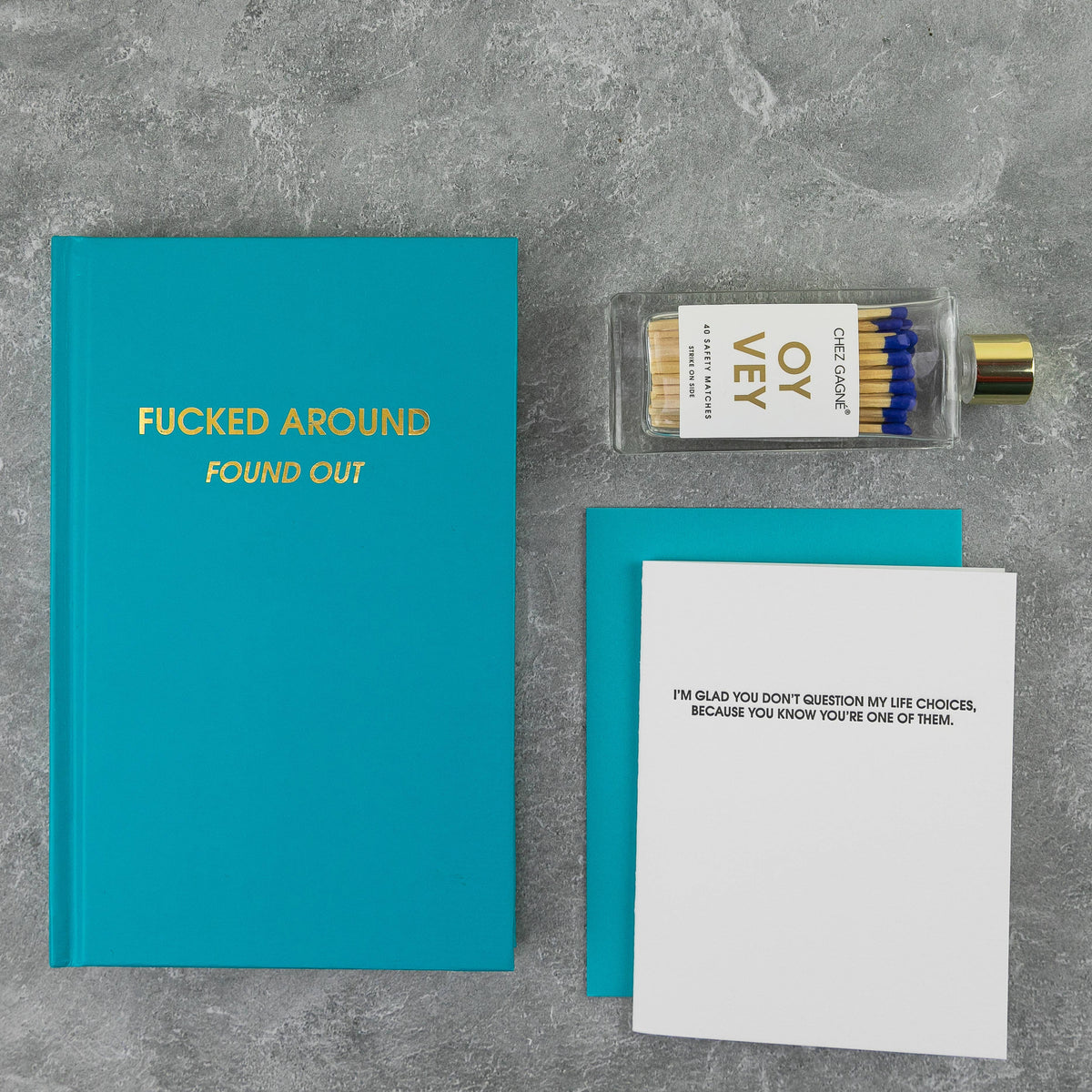 Oy Vey - Glass Bottle Safety Matches - Royal Blue