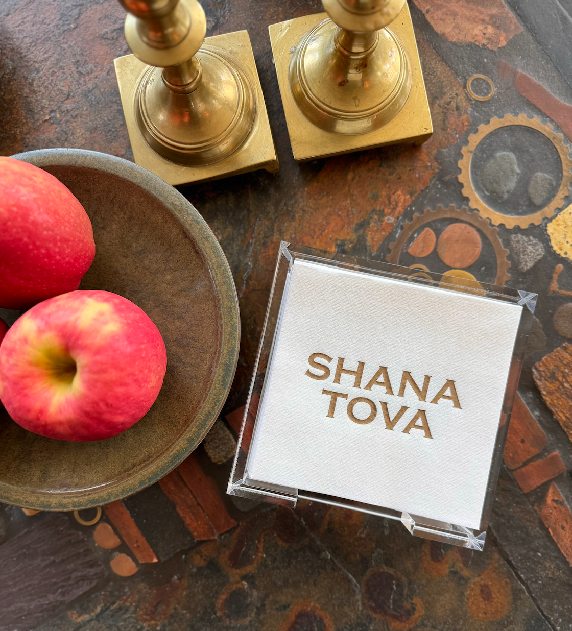 Jewish New Year Acrylic Hostess Sets Shana Tova Judaica