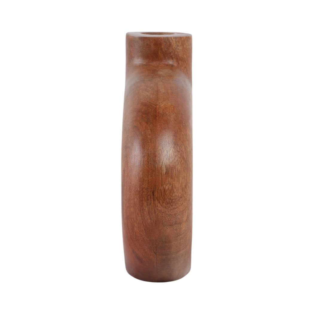 Mango Wood Round Cut-out Vase