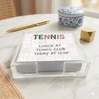 Notepad in Acrylic Holder, Tennis