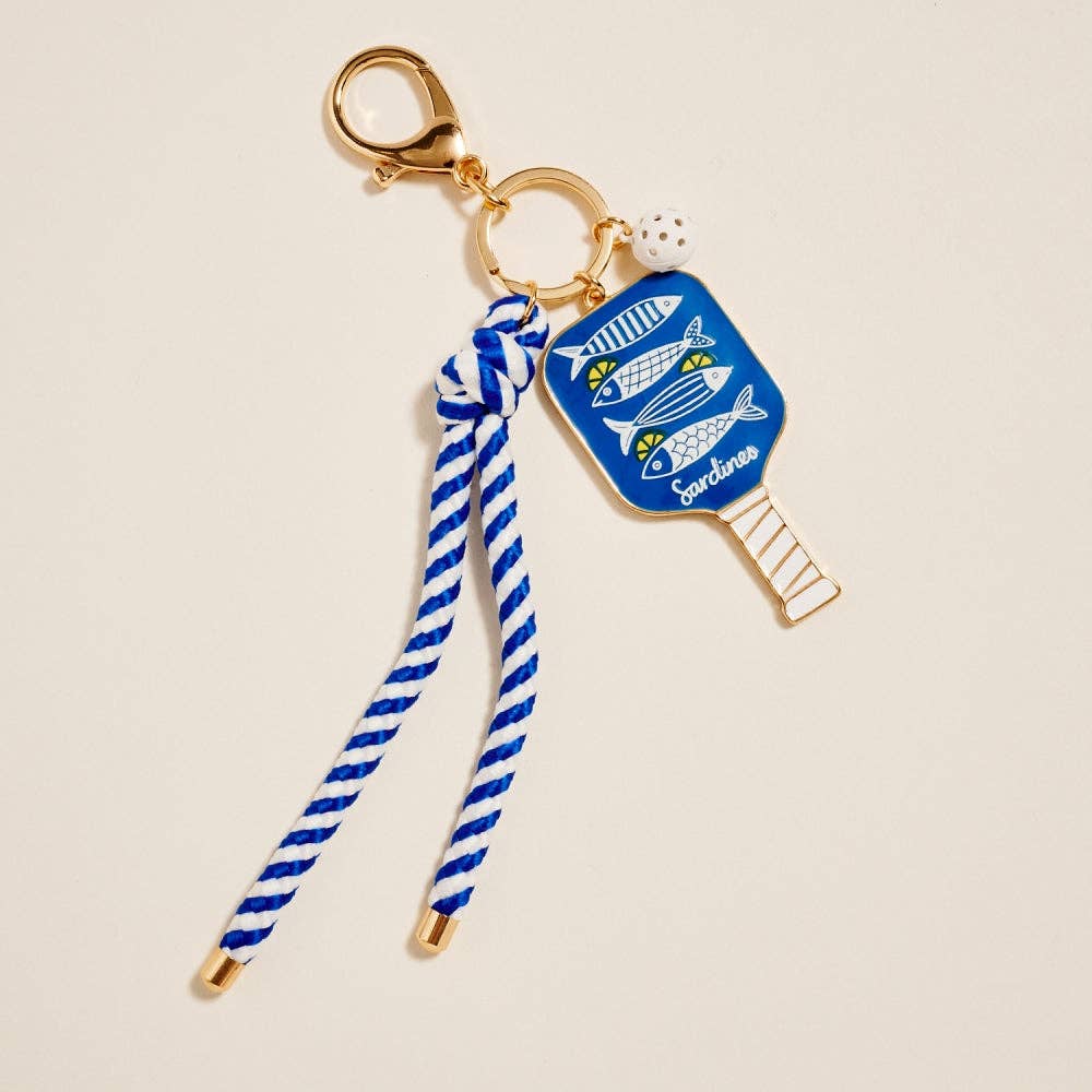 Pickleball Paddle Bag Charm Keychain