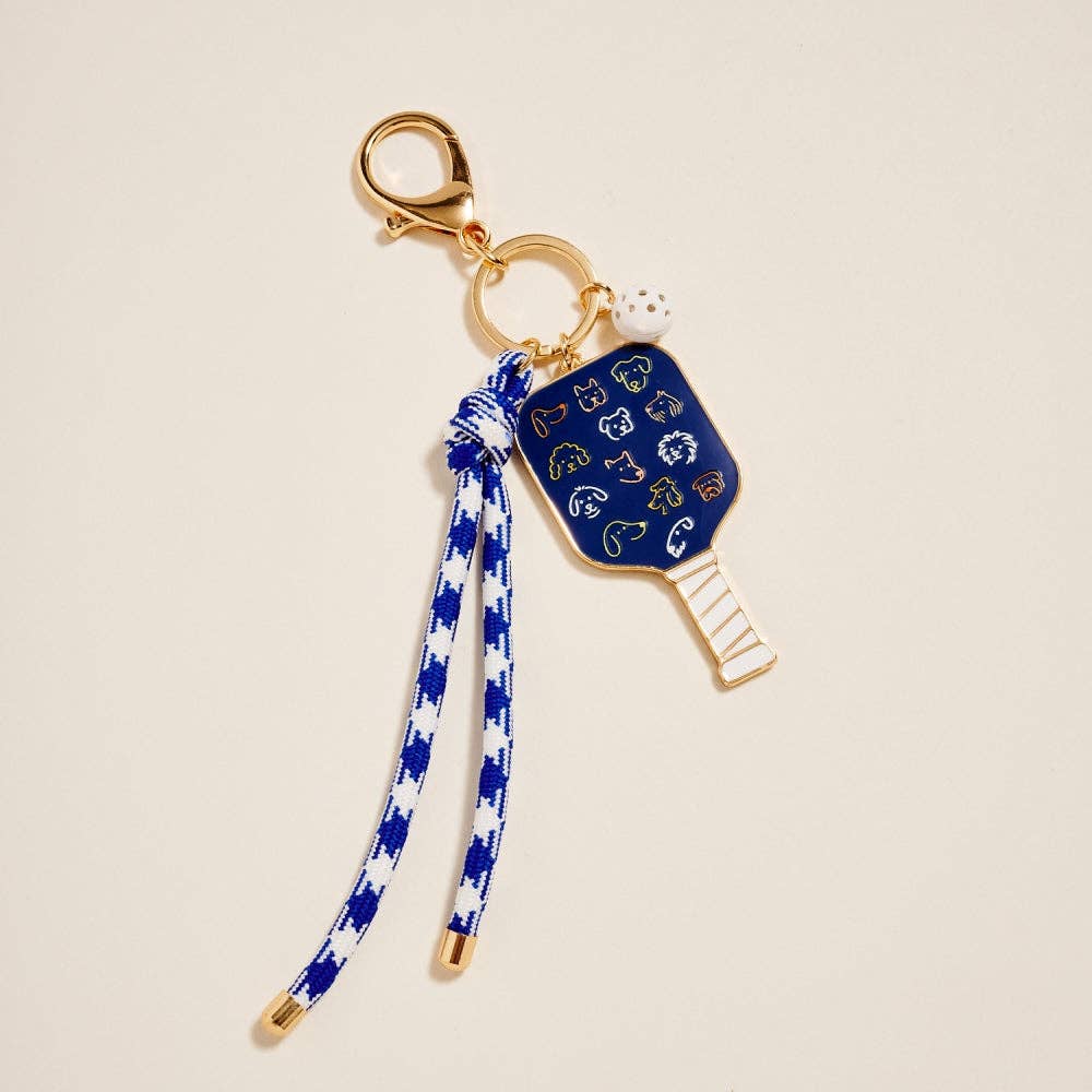 Pickleball Paddle Bag Charm Keychain