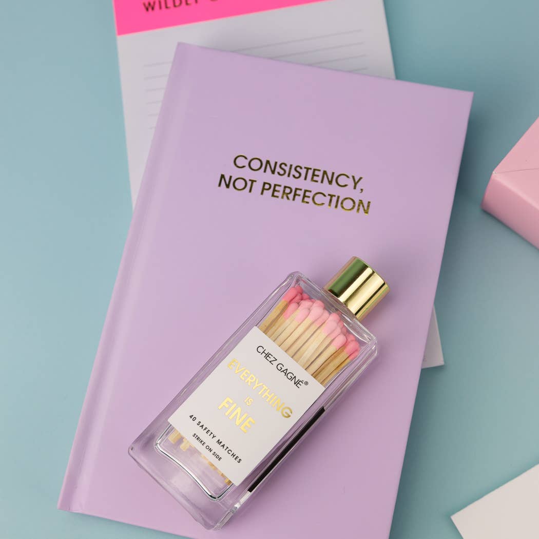 Everything is Fine - Glass Bottle Safety Matches - Pink Matchboxes & Lighters