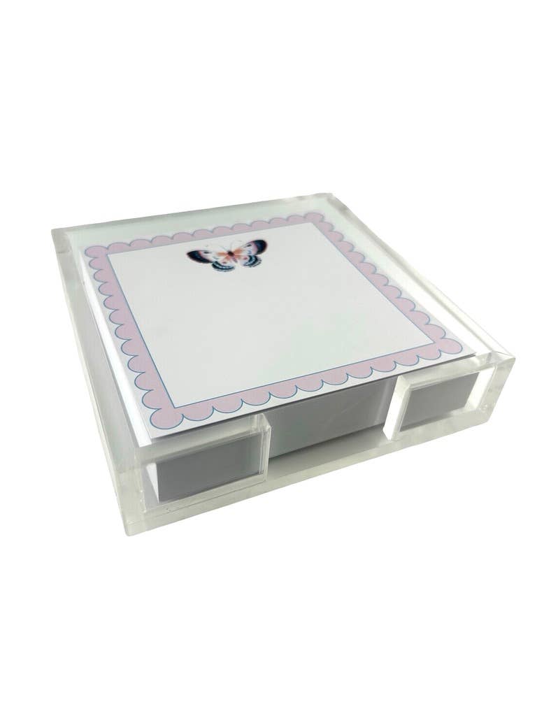 Acrylic Holder & Notepad, Butterfly