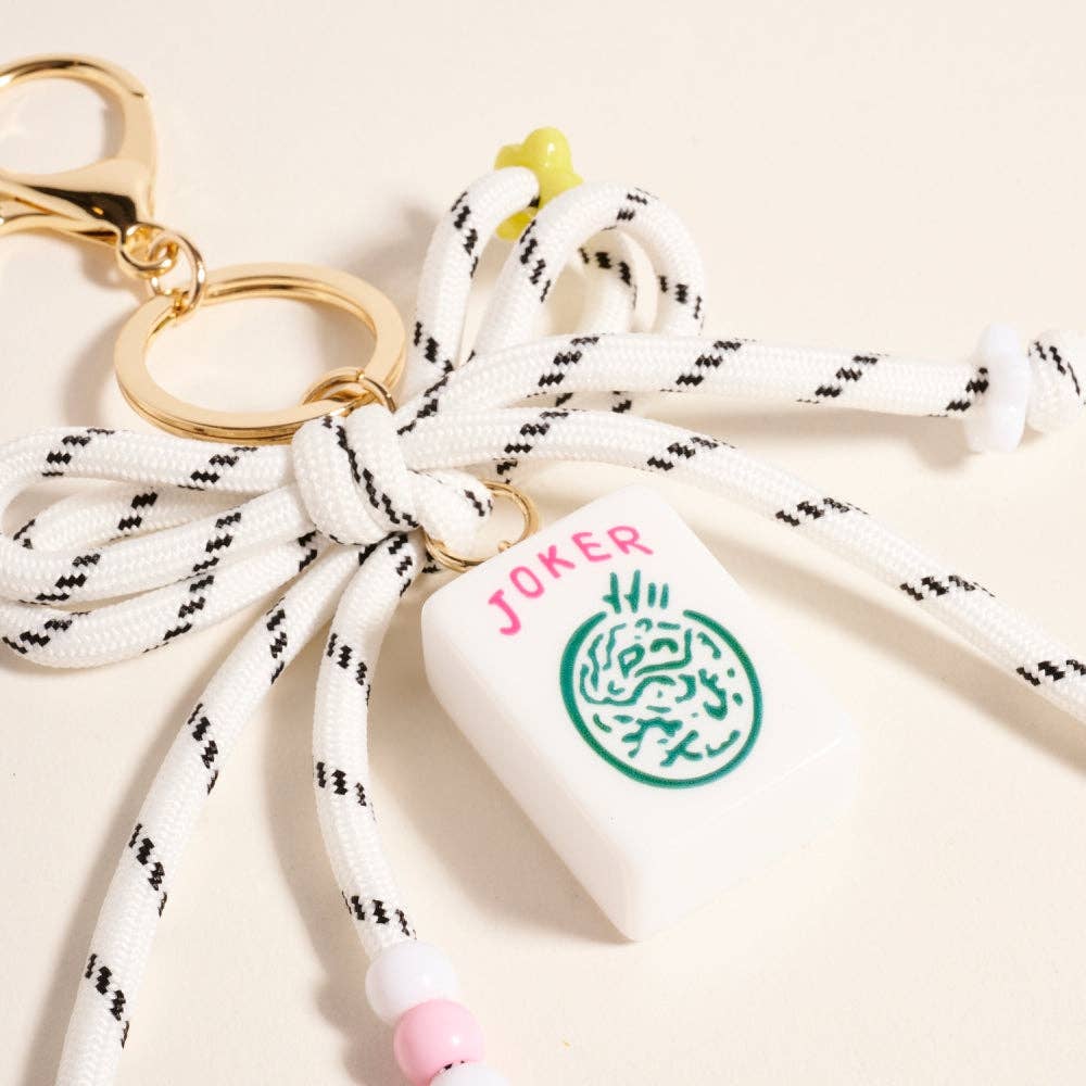 Mahjong Joker Tile Cord Keychain Bag Charm