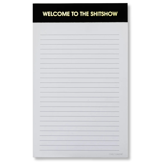 Welcome To The Shitshow - Lined Notepad - Black - 65 perforated pages - 5x8 Notepads