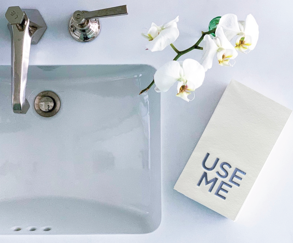 Cloth-Like Disposable Guest Towels USE ME Gold Hand Towels & Holders