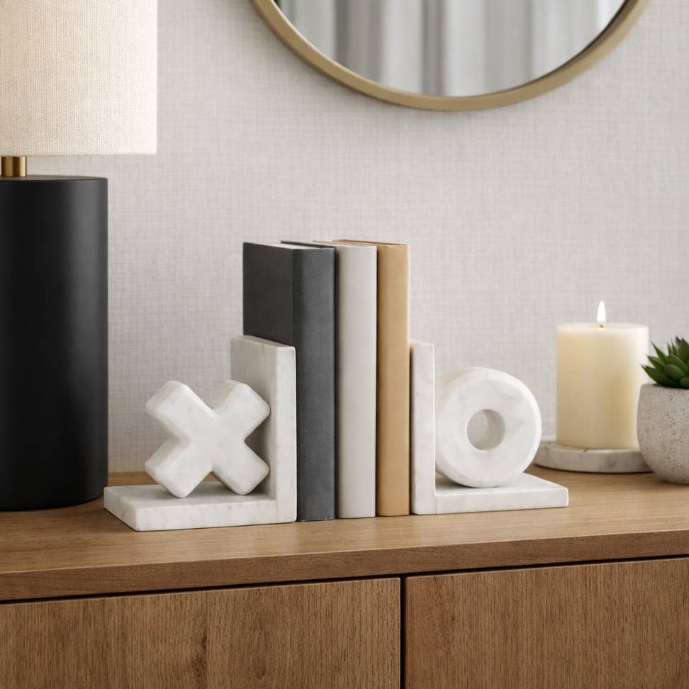 X & O Bookends S/2