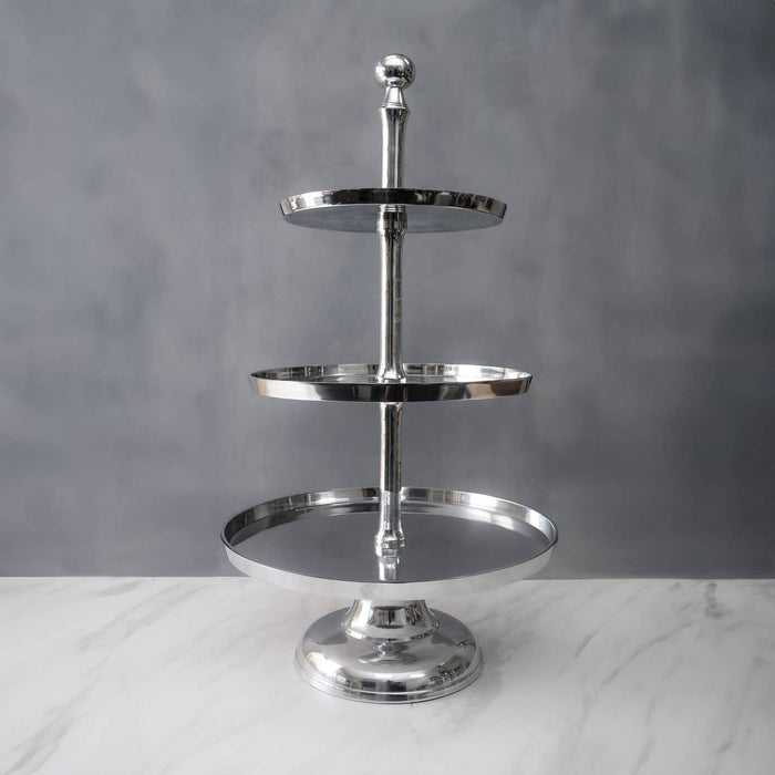 Polished Silver 3-Tier Cake Stand